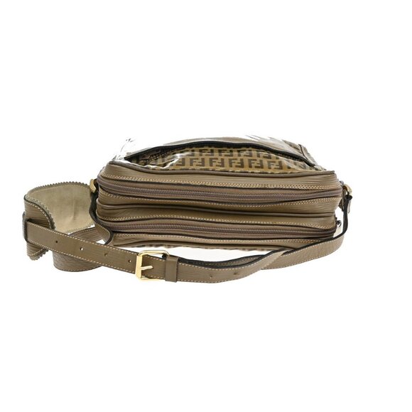 FENDI Logo Zucca Pattern Shoulder Bag Coating Canvas Leather Brown - Picture 5 of 16